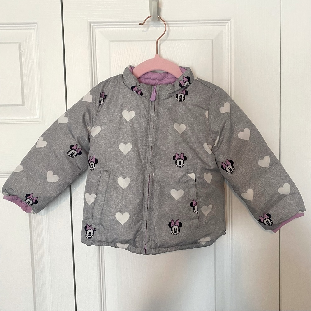GAP Disney Minnie Mouse reversible puffer size 2T